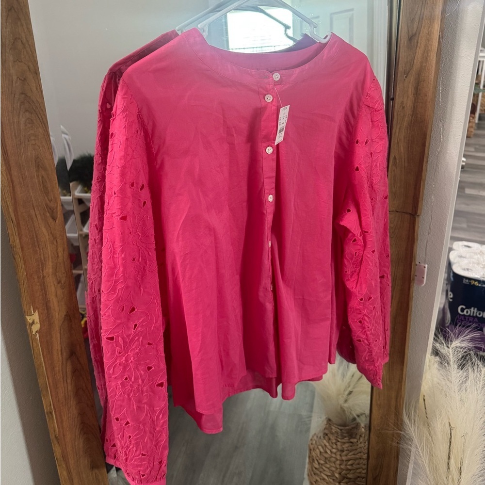 BNWT JCrew BUNDLE- Eyelet Sleeve Button Front Tops - Picture 5 of 7